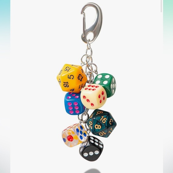 Dice bag charm Keychain bag or purse accessory - Picture 1 of 4